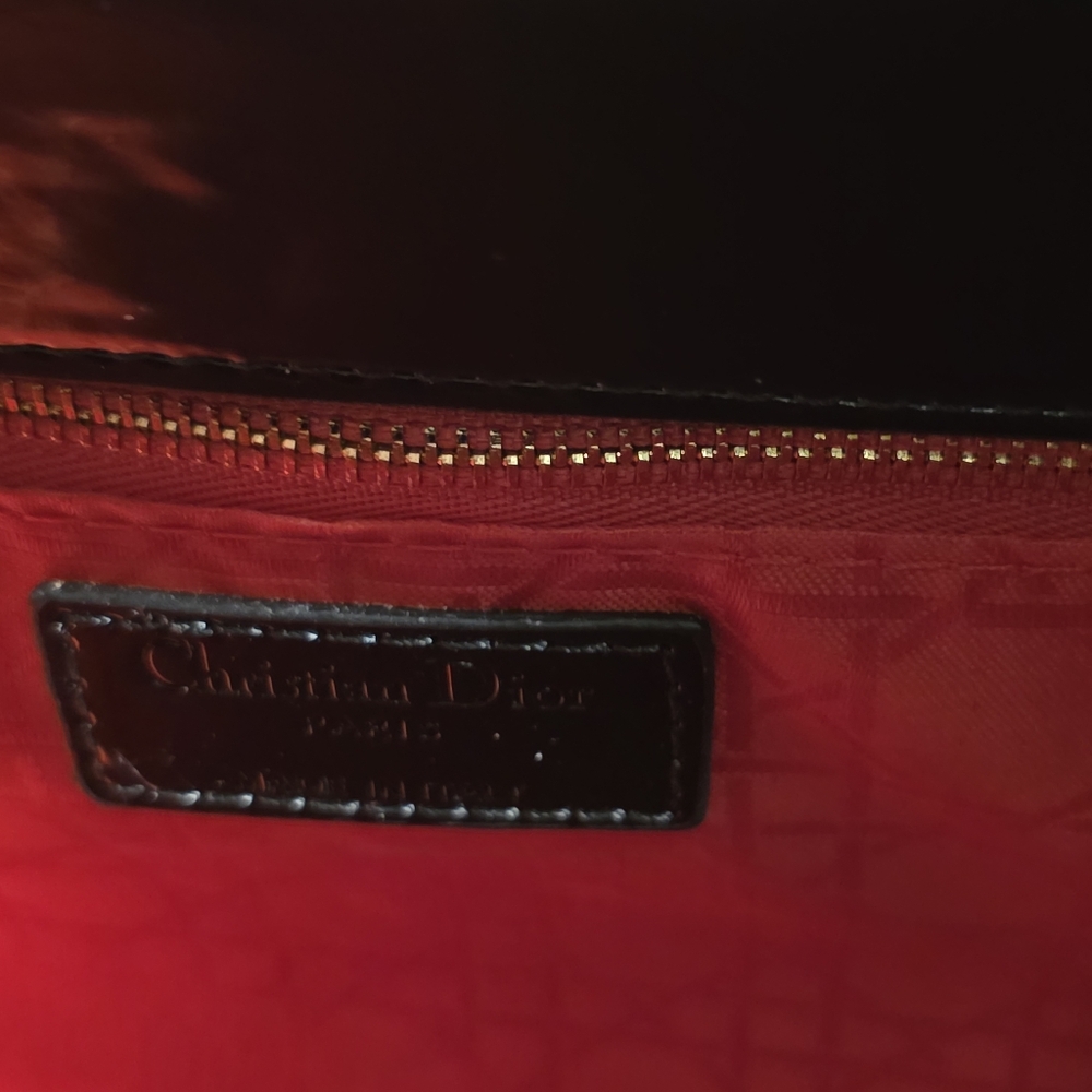 Dior Black and Gold Patent Leather Clutch - Picture 7 of 14